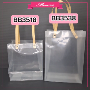 1pc BB3518 & BB3538 Beg Hadiah PP Jernih / Frosted PP Gift Bag Tote Bag Doorgift Bag with Handle