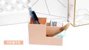 HaloDay กล่องเก็บเครื่องเขียน ที่วางปากกา กล่องใส่เครื่องสำอาง กล่องใส่ปากกา อุปกรณ์จัดเก็บบนโต๊ะ - สติ๊กเกอร์