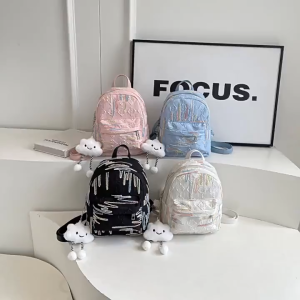 กระเป๋าเป้สะพายหลัง ขนาดกลาง จุของได้เยอะ สไตล์เกาหลี เหมาะกับนักเรียนด้วยผู้ใหญ่ด้วย(ไม่มีพวงกุญแจ)