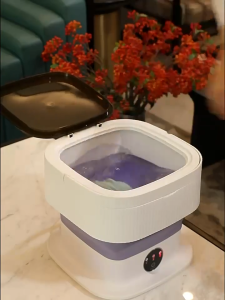 ALLTOU 13L Mini Washing Machine Folding Automatic Washing Machine Blue Light Sterilization for underwear Baby clothes SocksPortable Laundry Washer With Dryer，3-level Timing Folds in 3 Seconds Space-saving 迷你洗衣機