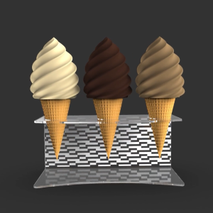 ICE CREAM GELATO CONE CONES STAND HOLDER DISPLAY RACK CLEAR TRANSPARENT ACRYLIC MODERN ALAS DUDUKAN TEMPAT TATAKAN PENYANGGA ES KRIM RAK 3 LUBANG AKRILIK BENING TRANSPARAN RAK PROPS FOTOGRAFI MAKANAN ELEGAN KEKINIAN MULTIFUNGSI MOTIF PATTERN PUZZLE-166
