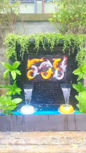 ม่านน้ำตกหินกาบน้ำตกหน้าบ้านน้ำตกฮวงจุ้ยน้ำพุองค์พระพิฆเนศเสริมสร้างความมั่นคงโชคลาภตกแต่งต้นไม้ฟรีพร้อมไฟดาวน์ไลท์โอ่งน้ำล้นพร้อมจัดส่ง