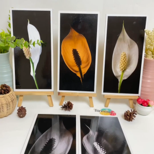 TENNESY HIASAN DINDING MONOCHROME FLORAL WALL DECOR PAJANGAN KAYU DEKORASI DINDING KAMAR TIDUR RUMAH