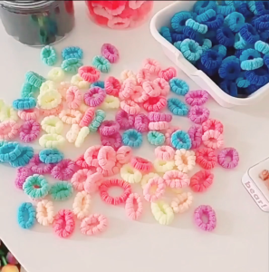 FREE TOPLES 80PCS - IKAT RAMBUT ANAK DONAT POLOS MODEL SALUR / KARET RAMBUT DONAT / KUNCIRAN DONAT