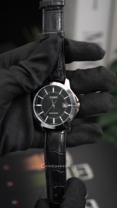 Jam Tangan Pria Casio General MTP-V004L-1A Black Dial Black Leather Band