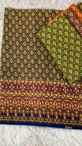 ลายไทยเก่า 10 ผืน คละสีคละลาย, กว้าง 2 มม, สำเร็จรูป และผ้าคัตตอล