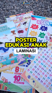 Poster Edukasi Anak WIPE and CLEAN untuk Balita PAUD TK SD | Paket Lengkap Islami| Kertas Ivory 260 gram