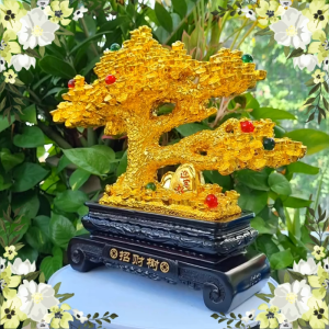 Tượng Cây Chiêu Tài Kim Tiền Trang Trí Phong Thủy Cao 28cm