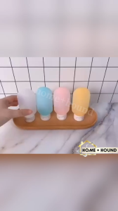 HOME+HOUND SHOP 4Pcs Travel Bottle Squeeze Liquid Container For Shampoo Lotion Cream Conditioner Facial Cleanser