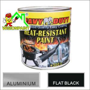 (1L) (300°C) HEAVY DUTY HEAT-RESISTANT ( FLAT BLACK ) HI-HEAT High Temperature Paint HEAT RESISTANT