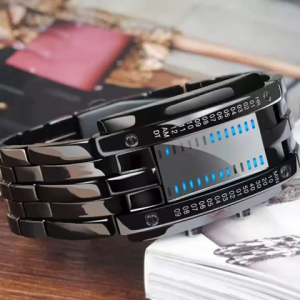 TERLARIS!! STALIO Jam Tangan Pria FNGEEN LED Digital Model Terbaru 2024 Dial Persegi Panjang Tahan Air Stainless Steel Anti Karat Anti Luntur Bercahaya Biru Gaya Robot Tampilan Mewah Dan Elegan Gaya Keren Berkualitas Trend Kekinian Promo - JF25