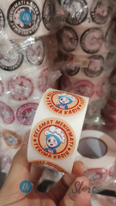 Stiker Selamat Menikmati Besar 35cm - Stiker Ucapan Terima Kasih Lucu Label Jualan Kue Makanan Logo Murah