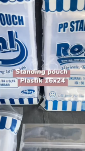 [1 PAK ISI 50 PCS] Standing Pouch Plastik 16x24 transparan / plastik snack klip ziplock seal biasa seal lebar