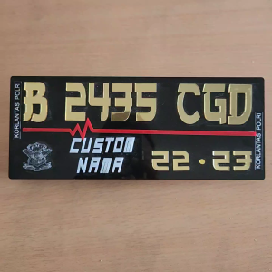 Plat Akrilik Untuk Motor Variasi Warna Angka Gold
