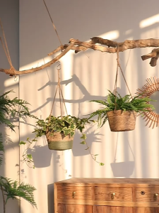 Natural Seagrass Hanging Flower Pot Balcony Garden Hanging Plant Basket Bohemian Style Decorative Flower Pot Cover