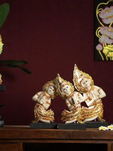 งานหัตถกรรมไทยโรงแรมพลาซ่าห้องนั่งเล่นศิลปะไม้เนื้อแข็งพระพุทธรูปประดับห้องพระพุทธรูป ประดับโรงแรมร้านค้า