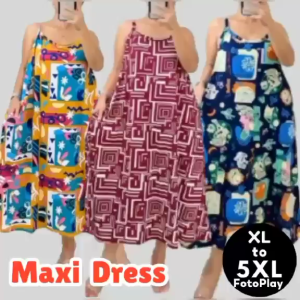PLUS SIZE MAXI DRESS WITH POCKET/ XL TO 5XL/ BALLOON STYLE/ CASUAL DUSTER