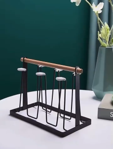 Japanese Kitchen Utensils & Wrought Iron Cup Holder: A Creative Household Drain Cup Shelf for Kitchen Cup Storage Rack Hanging Drainer Storage