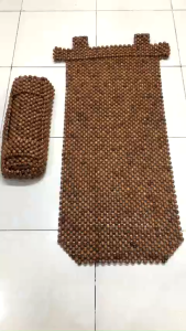 Combo 1 Khoác Ghế  Lái Xe Ô Tô  và 1 Băng Lót Ghế Sau Hạt Gỗ Hương Mộc Hạt 1.2cm  (hình thật)