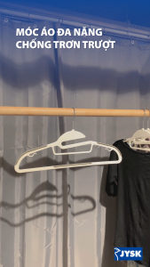 [Mua 3 tặng 1] Bộ 10 móc áo | JYSK Tonni  | nhựa màu xám trắng | 41.5x23x0.6cm