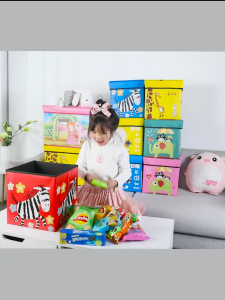 Smartchoice Tempat Mainan Majalah Animal Storage Box Kursi Organizer Bangku Lipat