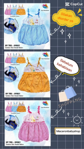 Dress bayi bandana/baju bayi perempuan/dress bayi perempuan bandana/dress bayi 0 6 bulan