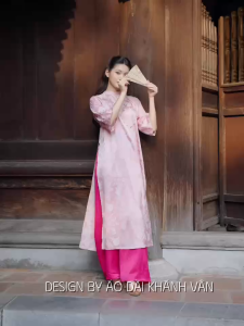 Áo Dài Cách Tân Nữ Gấm Cao Cấp Trẻ Trυng Duyên Dáng (MD26) - Áo Dài Khánh Vân