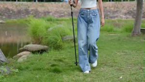 Qunature Hiking Trekking Pole 3 Section Adjustable Aluminum Alloy Climbing Trekking Pole Ultra-light Anti-slip Outer Lock Outerdoor Sports Hiking Stick