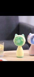Small Handheld Fan | USB Charging 3 Wind Speed Blue Light Interchangeable Ear