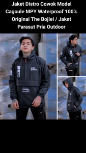 Jaket Parasut Pria Waterproof Jacket Cagoule Outdoor Taslan ZN Kantong Doraemon Anti air
