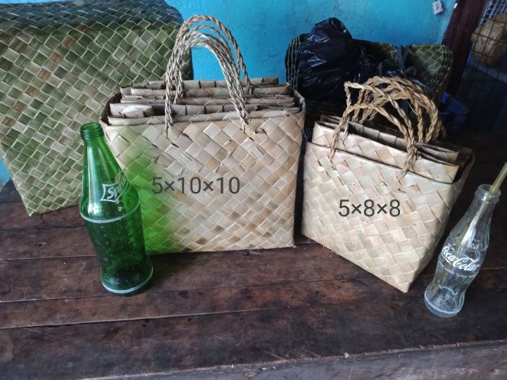 Pandan Native Bayong Bags Philippines Striped Handwoven Pandan