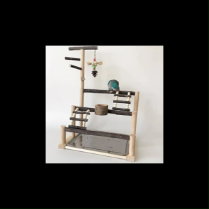 🇸🇬 Bird Playground: Parrot Perch Stand Interactive Wood Playpen with Climbing Ladder and Swing Toy
