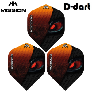 Mission Dart Flights - Komodo STANDARD 100 Micron Solo Darts Flight For Soft and Steel Darts (SAYAP ARROW)