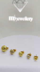 MJ Jewellery 916/22K Gold Hemisphere Earrings S101