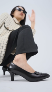 Sepatu Pantofel Wanita Formal Kerja Kantor Tinggi Hak 7cm Grutty AX 703