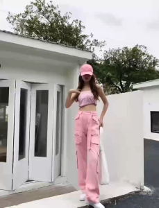 Celana Jeans Wanita Highwaist Lurus American Style Loose Pinggang Tinggi Longgar Celana Panjang Kekinian Celana Kerja Celana Kaki Lebar