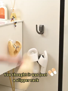 MEIDOO Bathroom slipper rack storage rack wall-mounted punch-free wall storage rack