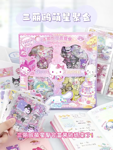 100pcs Sanrio Sticker Waterproof Sticker Sanrio Cinnamoroll Kuromi My Melody Stickers Children Gift Anime Sticker