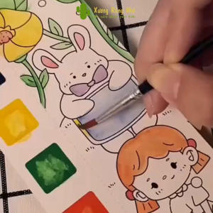12 Tờ Di Động Màu Nước Tranh Bộ Sách Tô Màu Với Paintbrush Graffiti Tô Màu Sách Vẽ Đồ Chơi Giáo Dục