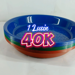 GROSIR!! 12 PCS Nampan Bulat Plastik Tradisional Wadah Penyaji Makanan Uk.30