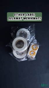 Stiker Label Selamat Menikmati Sticker Roll (500 Pcs) Ucapan Bulat Stiker Tempel Colorfull 25 cm Terima Kasih