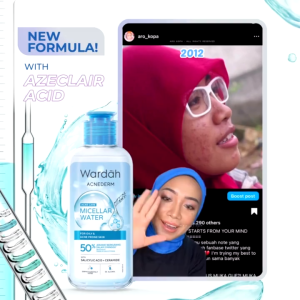Wardah Acnederm Acne Care Micellar Water 100ml - Efektif - 50% Tanda Jerawat Berkurang
