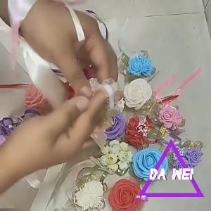 Foam Rose Flowers Bridal Bridesmaid Wrist Corsage Wedding Party Ribbon Bracelet