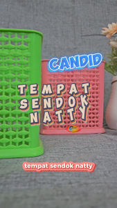 Candid Tempat Sendok NATTY Plastik Murni Sekat 2 / Kotak Sendok Foodgrade PP5
