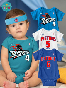 Baby Monthly Onesies Bonnets and Sports Headbands - Basketball Jersey Det-Pstn
