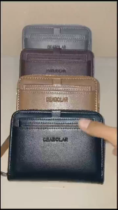 Deabolar Dompet Uang Lipat Zipper Pria Wanita RFID K3208-2 Bahan Kulit Sintetis Kilat Lilin Muat Banyak Uang