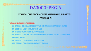 Standalone Door Access RFID ID Electromagnetic Magnetic EM Lock Package Set with Power Supply Battery DA3000 PKG A