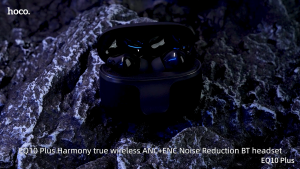 [2-In-1 Connection]Hoco EQ10 Plus TWS True Wireless Bluetooth 5.4 ANC+ENC Noise Reduction BT headset Earbuds With LED power display
