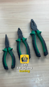 ISKU Tang Kombinasi Set 3 Pcs Tang Kawat Tang Lancip Tang Potong Miring 6/8 Inch - Pemotong Kabel Kawat untuk Bengkel & Household