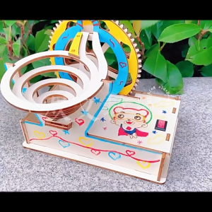 EDUCATION DIY Steel ball slide Scientific Toys Kit Wooden Educational Electric Science Experiment Materials / 木制电动轨道钢珠滑梯